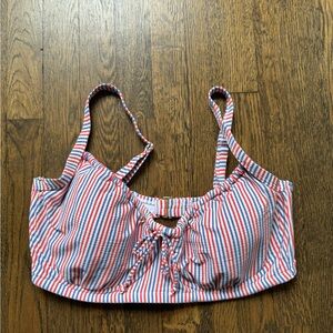 Red white and blue striped underwire bikini top